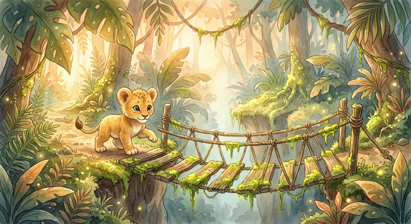 Cover illustration for Leo y el Puente de Madera Tambaleante